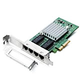 H!Fiber.com Scheda di Rete Gigabit PCIE per processore Intel I350-T4 - I350, con Porte RJ45 Quadruple, Scheda LAN PCI Express ...