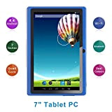 Haehne 7 Pollici Tablet PC, Android 5.0 Quad Core, 1GB RAM 8GB ROM, Doppia Fotocamera, Touchscreen Capacitivo, WiFi, Bluetooth, Blu