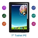 Haehne 7 Pollici Tablet PC, Android 5.0 Quad Core, 1GB RAM 8GB ROM, Doppia Fotocamera, Touchscreen Capacitivo, WiFi, Bluetooth, Nero