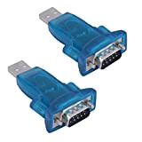 Hailege 2pcs USB 2.0 to RS232 Chipset CH340 Serial Converter 9 Pin USB 2.0 to RS232 c Adapter for Win7/8