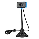 Hakeeta Webcam USB HD a palo lungo ruotabile, alta definizione, sensore CMOS a colori, materiale ABS resistente, gioco per conferenze ...