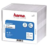 Hama CD Slim Pack 4, Pack 10 - Optical Disc Cases (Pack 10, Transparent)