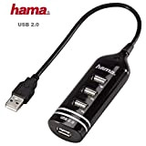 HAMA HUB USB 2.0 ultra slim, 4 porte, nero