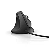 Hama Mouse per mancini con cavo ergonomico EMC-500L (mouse sinistro, mouse wireless verticale, mouse a 6 tasti con cavo con ...