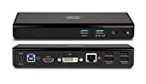 Hamlet HDOKS300 - Docking Station per Notebook USB 3.0 con 2 uscite Video HDMI DVI/VGA + Hub 2 porte USB ...