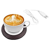 Haofy USB Wood Grain Cup Warmer Calore Bevanda Tappetino per ufficio Tè e caffè Riscaldatore per Home Office(dark)
