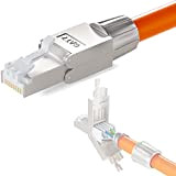 hb-digital 1 connettore di rete CAT.7 RJ-45 NS-7 su morsetto di taglio (LSA), contatti dorati, connettore LAN Gigabit senza attrezzi, ...