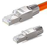 hb-digital 2 connettori di rete CAT.7 RJ-45 NS-7 su morsetto di taglio (LSA), contatti dorati LAN Gigabit Connector senza utensili ...