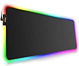 Hcman RGB Tappetino Mouse Gaming - XXL LED Mouse Pad con Base in Gomma Antiscivolo, 10 LED Colori e Effetti ...