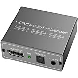 HDMI Audio Embedder Inserter Audio Analogico Digitale + DVI a HDMI Supporto TOSLINK Ottico 3.5mm Jack AUX Ingresso Audio 4K60Hz ...