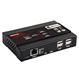 HDMI KVM Extender 4K@30Hz, KVM Over TCP IP Support Gigabit PoE Network Switch up to 383ft Cat6 to HDMI Receiver ...