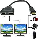 HDMI maschio a doppio HDMI femmina 1 a 2 vie HDMI splitter cavo adattatore per HDTV, supporto due TV contemporaneamente, ...