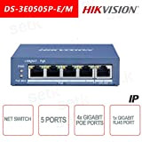 Hikvision - Switch Hikvision 5 Porte ~ 4 Porte Gigabit PoE ~ 1 Porta RJ45 Gigabit Switch rete - DS-3E0505P-E/M