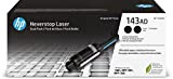 HP 143A W1143AD, Nero, Kit di Ricarica Toner Originale, Pack di 2, per stampanti HP Neverstop Laser Serie 1000 e ...