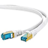 HUANGTAOLI 15m Cavo Ethernet Cat 7 Patch Gigabit Lan con Connettori RJ45 Placcati in oro Alta Velocità 10 Gbps 600MHz ...
