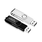 HUARAN 2 Pezzi Pendrive 16GB Chiavetta USB 2.0 girevole per archiviazione dati pen drive(Nero, Argento)