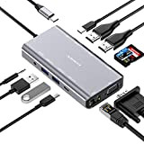 Hub EOKEX USB C, Hub USB-C 11 in 1 con 2 HDMI 4K, 100 W PD, 2 USB-A 3.1, 1 ...