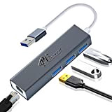 Hub USB 3.0, 1000Mbps Ethernet Ultra Sottile Portatile, 3 Porte USB 3.0(5Gbps) +1 Porta Adattatore Gigabit Ethernet RJ45, Compatibile con ...