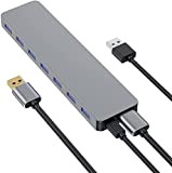 Hub USB 3.0 Alimentato, 7 Porte Sdoppiatore Multi USB SuperSpeed 5Gbps con Cavo USB 3.0 per Dischi Rigidi, Chiavetta USB, ...