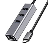 Hub USB C, 4 porte, ZESKRIS USB 3.0 adattatore USB C splitter con 1 USB 3.0, 2 USB 2.0, RJ45 ...