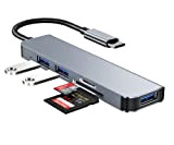 Hub USB C 5 in 1 , Spazio Alluminio Adattatore USB C Hub con 1 USB 3.0,2 USB2.0， SD/TF, Applica ...