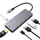 Hub USB C 6 in 1, Adattatore Multiporta in Alluminio con HDMI 4K, 3 USB 3.0, 2 USB-C (Ricarica Rapida ...
