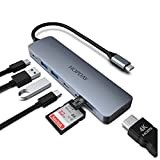 Hub USB C 7 in 1 Adattatore USB C HOPDAY, doppio monitor da USB C a HDMI per Macbook Pro/Air,HP,Dell,Surface, ...