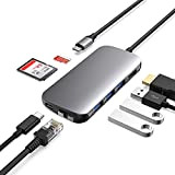 Hub USB C 8IN1, Adattatore con Porta USB C Thunderbolt 3, RJ45 Ethernet, USB 3.0, USB 2.0, 4K HDMI, 100W ...