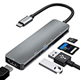 Hub USB C,Adattatore 5 In 1 Da USB C A HDMI 4K,Da USB C A USB 3.0, Lettore Di Schede ...