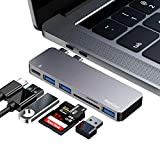 Hub USB C, adattatore 6 in 1 in alluminio tipo C, accessori MacBook Pro con 3 porte USB 3.0, alimentazione ...