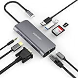 Hub USB C Adattatore Tipo C a 4K HDMI, 9 in 1 Tipo C con Porta Ethernet, Porte USB 3.0, ...