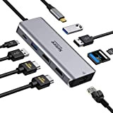 Hub USB C Dual HDMI, Adattatore USB C con 2 HDMI 4K, Ethernet RJ45, USB 3.0, USB 2.0, PD 100W, ...