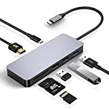 Hub USB C, Kameta Tipo C a 4K HDMI, USB 3.0, Type C per Ricarica, Lettore Schede SD/TF per MacBook ...