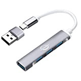 Hub USB C,Vunvooker 4 Porte Mini USB Dongle con Adattatore USB C a USB,Hub Expander USB C per Laptop(3 USB2.0,1 ...