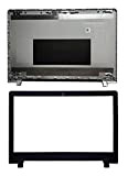 HuiHan - Custodia di ricambio per Lenovo Ideapad 110-15 110-15ISK 110-15IKB Serie 15,6" LCD posteriore Cover frontale LCD (argento A+B)