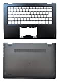 HuiHan Ricambio per Lenovo YOGA 510-14 510-14IKB 510-14ISK FLEX 4-1470 Palmrest Upper Case & Bottom Cover (Nero C+D)