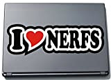 I Love Heart Sticker Decal Sticker Laptop Skin 210 mm I LOVE nerfs