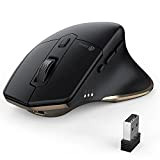 iClever Mouse Ergonomico, Dual-Mode Bluetooth + Mouse Wireless 2.4G, Silenzioso, Ricaricabile, Passa a 3 Dispositivi, 7 Pulsanti con 5 DPI ...