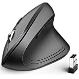 iClever Mouse Verticale Mouse Senza Fili ergonomico 6 Pulsanti con DPI Regolabile 1000/1600/2000/2400 Mouse ergonomico 2,4G Comodo per Laptop, Computer, ...