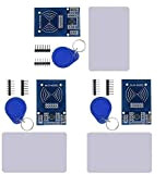 ICQUANZX 3pcs RFID Kit RC Modulo lettore RFID con scheda bianca S50 e portachiavi per Arduino Raspberry Pi