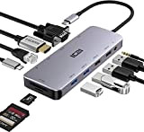 ICZI Hub USB C, 11 in 1 Adattatore Tipo C (Thunderbolt 3) con HDMI, VGA, PD 100W, Ethernet, Micro SD/TF, ...