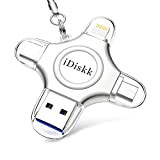 iDiskk Chiavetta USB 3.0 Unità Flash da Backup da 128 GB per iPhone e iPad,[MFi Certificato] 4 in 1 USB ...