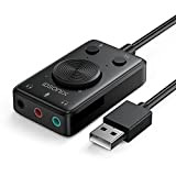 iDsonix Scheda Audio USB, Adattatore Audio USB Scheda Audio Stereo Esterna Con Controllo Del Volume 3.5mm Cuffie e Microfono Jack ...