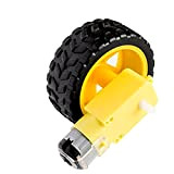 ihaospace 4 PCS DIY Smart Car Robot Chassis Kit Plastic Tire Wheel Tyre with DC 3 – 6 V Gear Motor