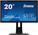 iiyama ProLite B2083HSD-B1 49.4 cm, 19.5 Pollici, LED-Monitor Full-HD, VGA, DVI, Regolabile in Altezza, Pivot, Nero