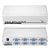 Image Monitor Splitter 1 PC a 8 monitor VGA SVGA LCD CRT Multi Monitor Splitterbox con amplificatore di segnale integrato ...