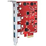 Inateck RedComets U25 PCIe USB 3.2 Gen 2 Scheda di estensione con 3 porte USB A e 2 porte USB ...