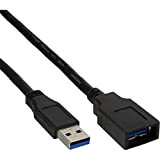 InLine 21034 Cavo USB 3.0, Type-A Maschio/Femmina, 0.5 m, Nero