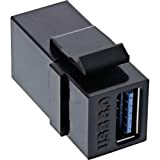 InLine 76202L USB 3.0 Keystone - Inserto Snap-in, presa USB-A, colore: Nero