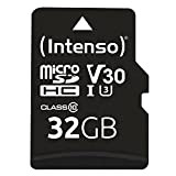 Intenso Professional Scheda di Memoria microSDHC da 32 GB Class 10, UHS-I U3, V30, fino a 100 MB/sec (con Adattatore ...
